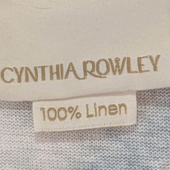 Cynthia Rowley Pullover Hoodie Womens XL 100% Linen Green Marbled Coastal Resort - Picture 9 of 11